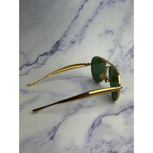 NEW Bottega Veneta BV1305S Sardine Gold Green Aviator main image 10